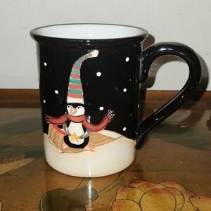 Certified International Penguin Sleding Becca Barton Mug Large 26oz.